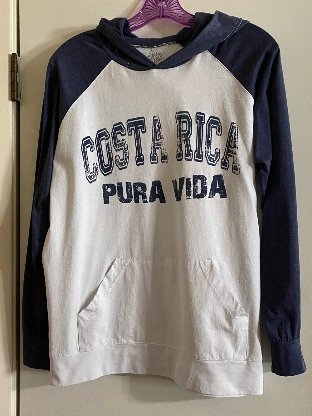 Costa Rica Pura Vida Two-Tone Hooded Sweatshirt